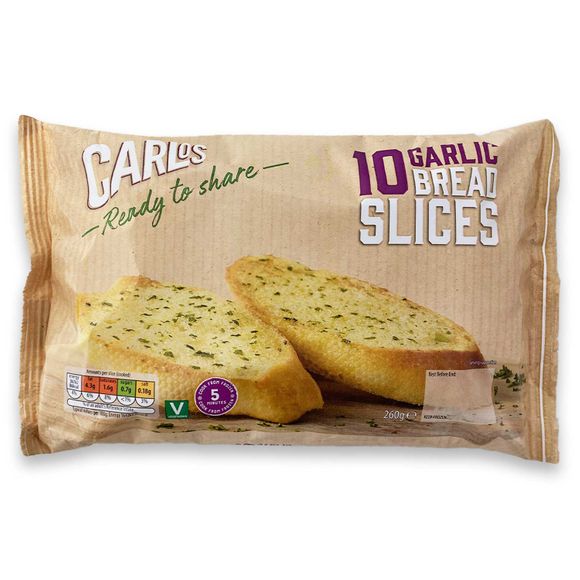 Carlos 10 X Garlic Bread Slices 260g